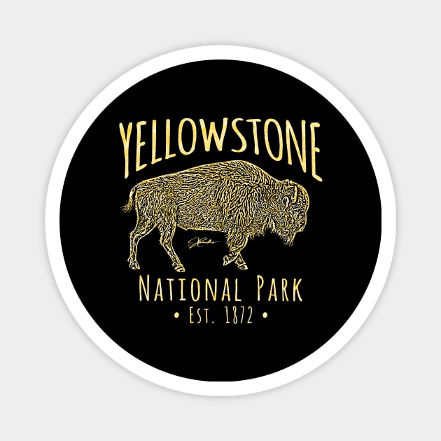 Yellowstone National Park Walking Bison Magnet by jcombs